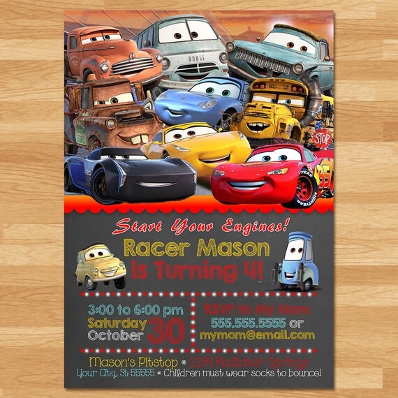 disney cars 3 invitation chalkboard invite disney cars 3 invite cars birthday party