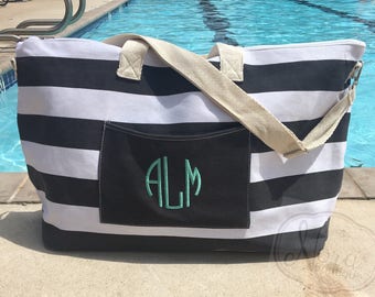 SALE: Monogramed Large Beach Tote- Beach Bag