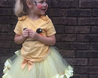 FREE SHIPPING Pikachu Tutu (with tail), Pikachu Shirt, Pikachu Cosplay, Pikachu Costume, Pikachu Ensemble, Pikachu Outfit