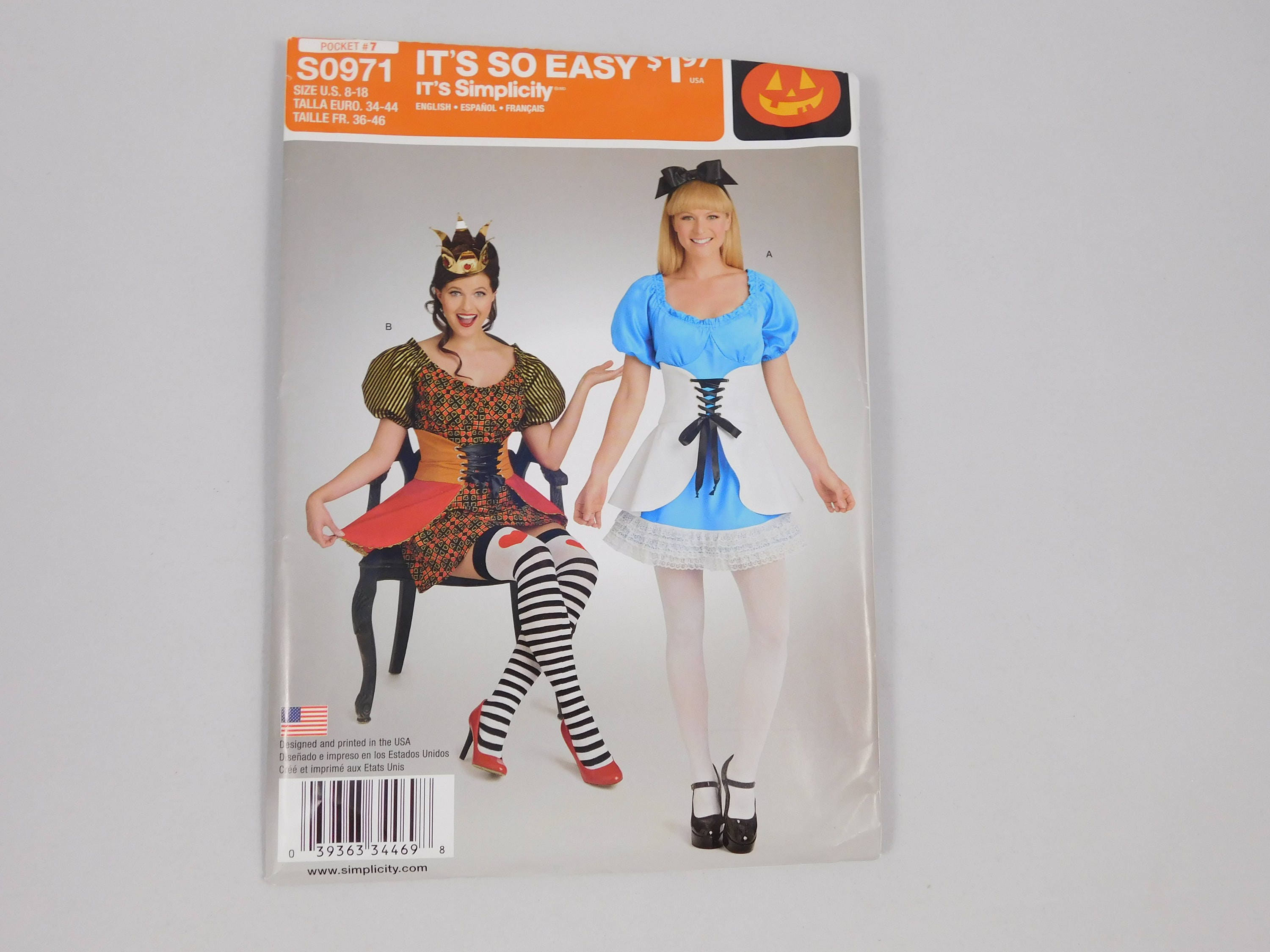 Queen of Hearts and Alice Costume Sewing Pattern Simplicity