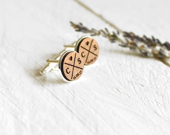 Wedding Cufflinks - Groomsmen Gifts - Groom Cufflinks - Wedding Date Cufflinks - Wood Cufflinks Groom Gift - Custom Personalized Cufflinks
