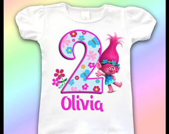 Trolls Birthday Shirt / 1st, 2nd, 3rd, 4th, 5th Birthday Shirt / Birthday Girl Shirts / Princess Poppy Birthday Shirt / Trolls party shirt
