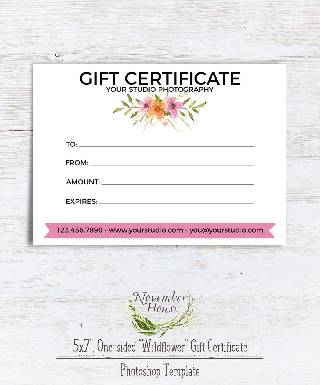 Photography Gift Certificate Template Template