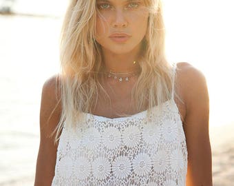 Summer Lace Crochet Dress Beach Vacation - Special Event - Bohemian - Boho Shift Dress