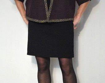 Felted wool Cape coat-plum
