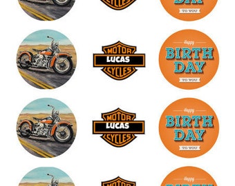 Harley Davidson-Themed Birthday Chocolate Covered Cookies