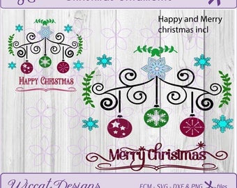 Christmas bauble svg, Ornament branch svg, Christmas svg, glass block svg, holiday svg, Happy christmas svg, dxf cut file, svg for cricut