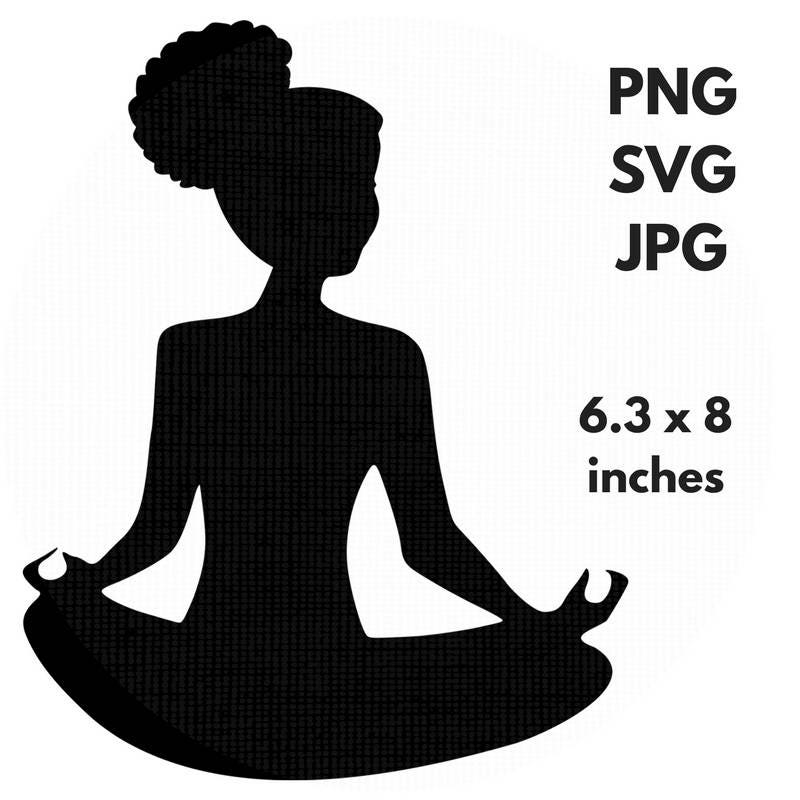 Download meditation svg afro puff silhouette yoga clipart svg file ...
