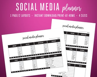 Social Media Planner Printable: BLOGGING PLANNER