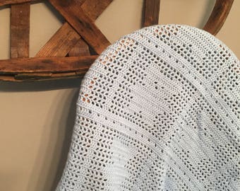 Filet Crochet Baby Blanket