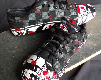 Skater Clothes Mens Custom Shoes - NSS Skater Shoes Splatter Paint