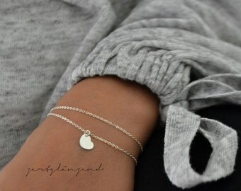925 sterling silver bracelet with heart plate "XS"