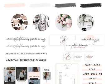 Branding Kit, Premade Logo Design, Instagram Template, Social Media Kit, Editable Pinterest Template, Business Cards, Instagram Post