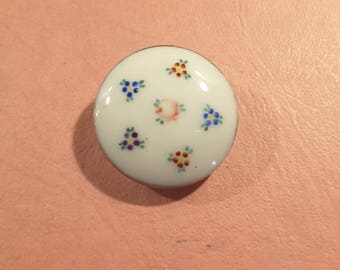 Victorian hand painted porcelain button.