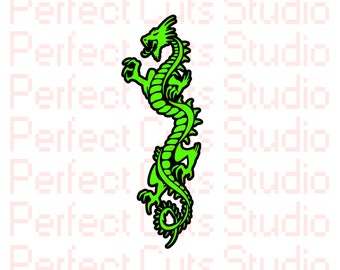 Green Dragon SVG File and Studio 3 Cut File Downloads - Decal Decals - Silhouette Studio Stencil Cutouts Cricut Files - Game of Thrones