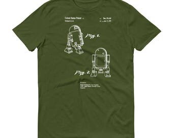 Star Wars R2D2  Patent Print Short Sleeve T-Shirt,Nerd Gift