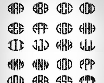 SALE! Oval monogram font - Oval SVG font - Monogram instant download - font for Cricut and Silhouette - svg, eps, dxf, png - SAC5