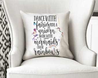 Mermaid Pillow, Mermaid Decor, Mermaid Cushion, Decorative Pillow, Mermaid Gift, Birthday Gift, Mermaid Nursery, Girls Room Decor, Mermaid