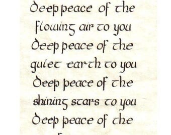 Deep Peace celtic blessing moon photo quote white moon in