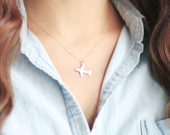 Tiny Airplane Necklace | Plane Necklace | Travel Necklace | Travel Jewelry | Airplane Jewelry | Gold Airplane Necklace | Silver Airplane