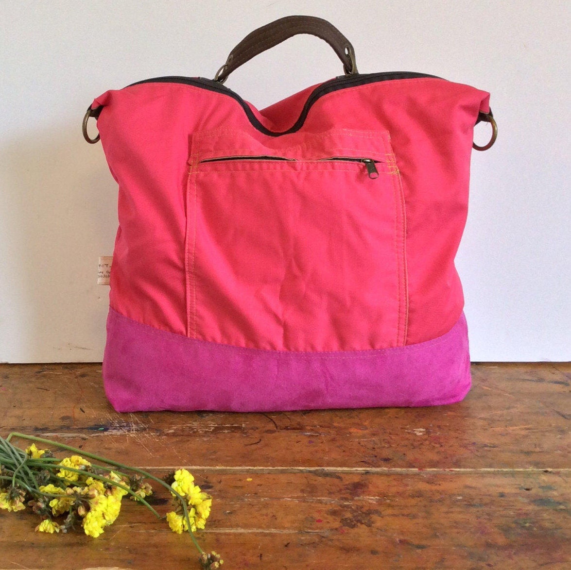 pink backpack / convertible purse / pink bag / pink vegan bag