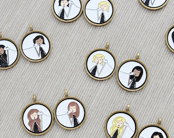 Personalized BFF Best Friend pendant set // Includes two custom pendants // Please read item details for customization instructions