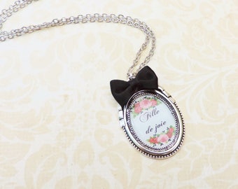 Swear french words necklace "fille de joie" bronze