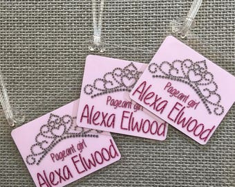 Pageant Dress Bag Tag Toddler Pageant Dress Bag Tag Pageant Garment Bag Tag Pageant Girl Bag Tag Pageant Glitz Gift Personalized Gift Tag