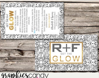 Rodan + Fields Glow Mini Facial Card / Marketing / - Business Card Size - Multi Level Marketing - MLM - Free Shipping USA ONLY!