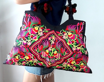 Ethnic Hmong Vintage style Tote Thai Shoppers Shoulder Bag