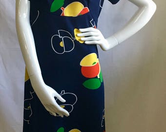 UPCYCLED Vintage Blue Funky Patterned Dress Altered