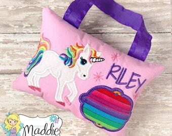 Girls Tooth Fairy Pillow, Princess Tooth Fairy Pillow, Keepsake Tooth Fairy Pillow, Unicorn Tooth Fairy Pillow, Personalized, Unicorn Pillow