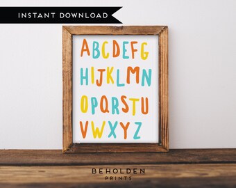 Digital Download, ABC Wall Art, Nursery Wall Art, Alphabet Letters, Alphabet Prints, ABC Print, Nursery Decor, Nursery Prints