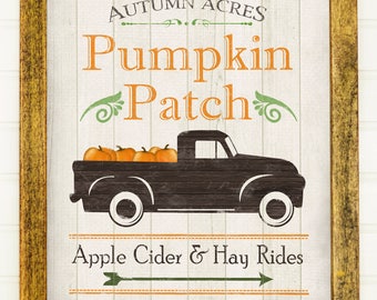 Autumn Decor - Fall Printable - Pumpkin Patch Printable - Fall Decor - Vintage Fall Sign - Pumpkin Patch Sign - Autumn Sign - Harvest Sign -
