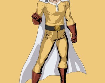 One Punch Man Art Print, Saitama, Superhero, Fan Art, 16x23 Poster Print