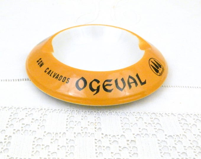 Vintage Mid Century 1960s Ceramic Publicity Ashtray for Clacquesin Ogeval Calvados from France, Tobaccina