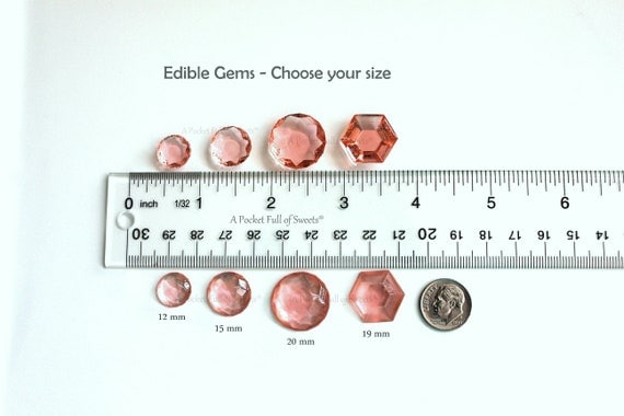 Sugar Gems, Edible Diamonds, Quinceañera Cake Decoration, Cupcake Toppers, Wedding Cake Topper, Baby Shower, Decorations, Jewels, Rose Gold Il_570xn
