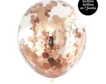 Rose Gold Confetti Balloon, Copper Balloon, Rose Gold Balloon (30cm)