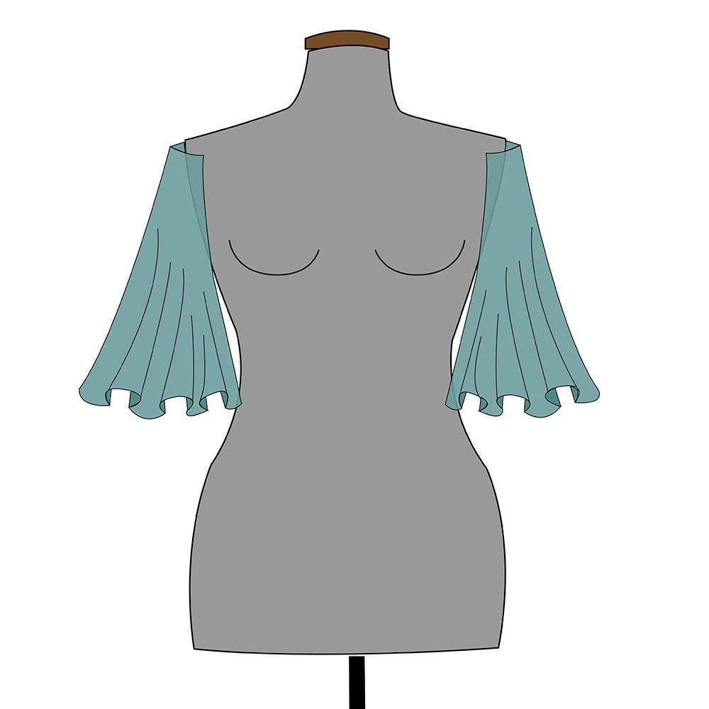 long flutter sleeve pattern