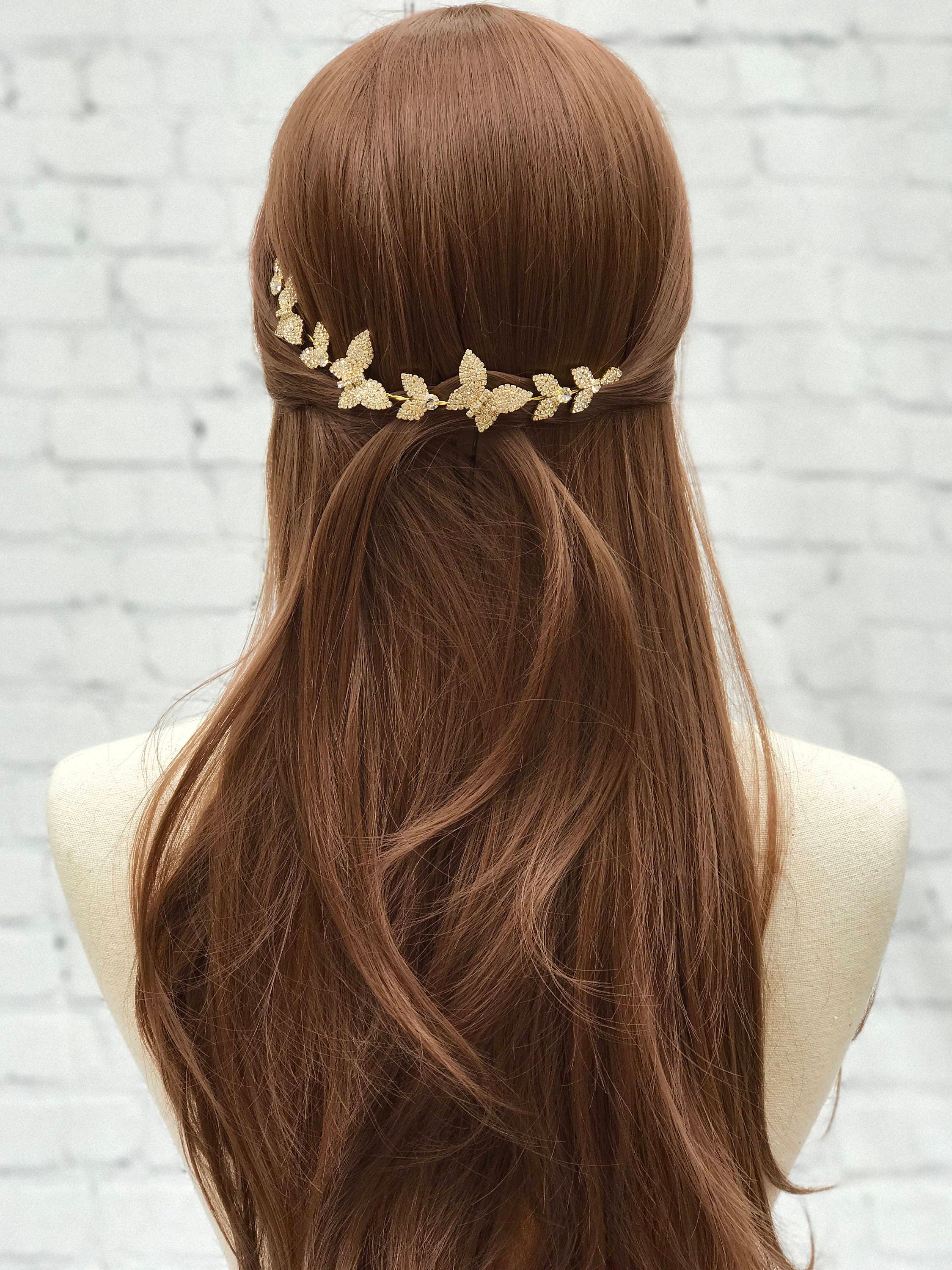 Gold Bridal Butterfly Headpiece Wedding Headpiece Gold