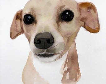 Custom pet portrait watercolor Original watercolor painting custom dog portrait from photo dog Painting Memorial Art Custom Gift for her