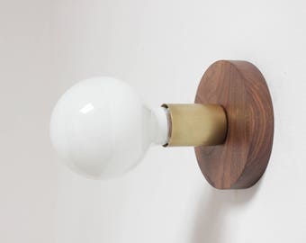 Flush mount sconce, brass wall sconce, industrial lighting, modern lamp