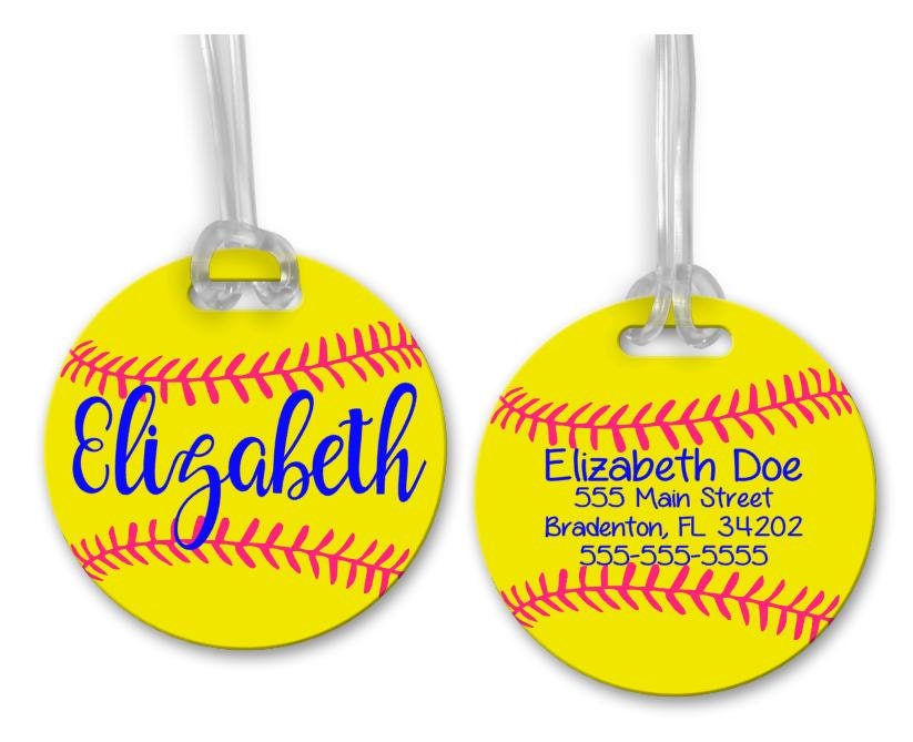 Softball Bag Tag Personalized Softball Tag Softball Gifts