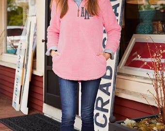 Monogrammed Newport Sherpa Pullover Quarter Zip