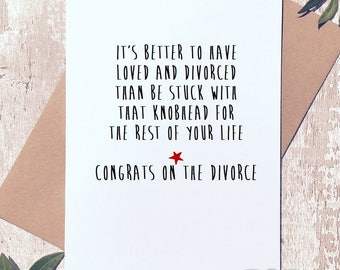 Happy divorce card | Etsy