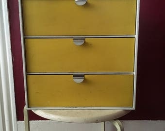 Palaset three drawer cube yellow white made in Finland