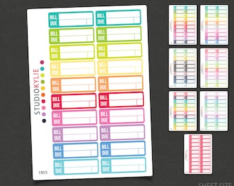Bill Due Planner Stickers - Repositionable Matte Vinyl