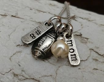 Football Mom Personalized Charm Necklace Girlfriend Necklace Mom Necklace Football Grandma Football Aunt Football Sister Team Mom Gift