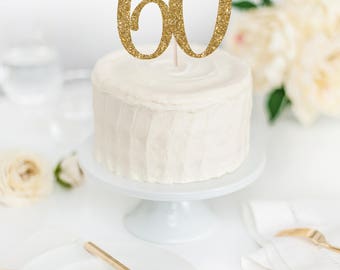 Hello 60 Cake Topper - 60th Birthday Cake Topper - Glitter Cake Topper - Custom Age Cake Topper - 60th Birthday Decor - Hello Sixty