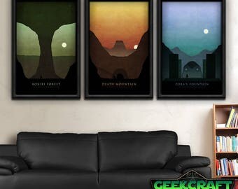 Legend of Zelda, Zelda Art, Zelda Prints, Zelda Game, Zelda, Link, Zelda Poster, Ocarina, Time, OOT, Kokiri, Zora, Death Mountain, Print Set